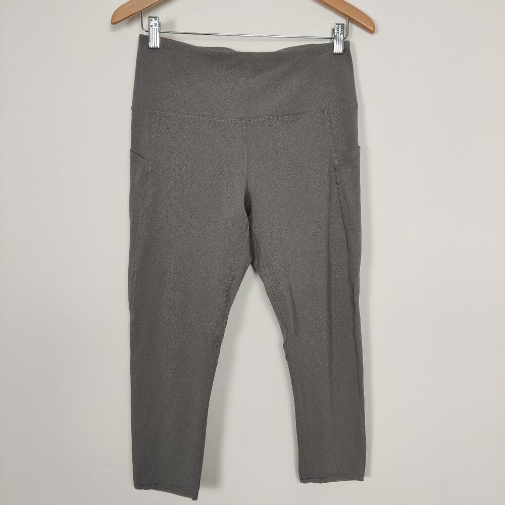 Head Women's Cropped Athletic Leggings With Pockets Size M Gray Performance Wear